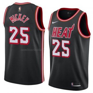 Maglia Miami Heat Jordan Mickey NO 25 Classic 2018 Nero