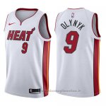 Maglia Miami Heat Kelly Olynyk NO 9 Association 2017-18 Bianco