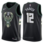 Maglia Milwaukee Bucks Jabari Parker NO 12 Statement Harley 2017-18 Nero