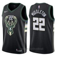 Maglia Milwaukee Bucks Khris Middleton NO 22 Statement Harley 2017-18 Nero