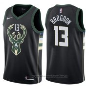 Maglia Milwaukee Bucks Malcolm Brogdon NO 13 Statement Harley 2017-18 Nero