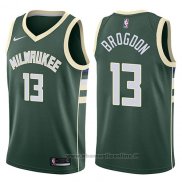 Maglia Milwaukee Bucks Malcolm Brogdon NO 13 Swingman Icon 2017-18 Verde
