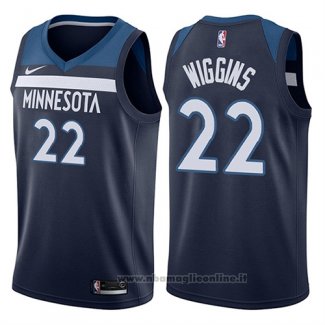 Maglia Minnesota Timberwolves Andrew Wiggins NO 22 2017-18 Blu