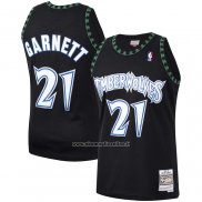 Maglia Minnesota Timberwolves Kevin Garnett #21 Hardwood Classics Throwback Nero