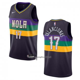 Maglia New Orleans Pelicans Jonas Valanciunas #17 Citta 2022-23 Viola