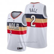 Maglia New Orleans Pelicans Lonzo Ball NO 2 Earned Bianco