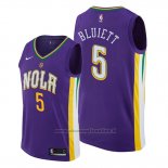 Maglia New Orleans Pelicans Trevon Bluiett NO 5 Citta Edition Viola