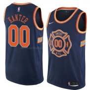 Maglia New York Knicks Enes Kanter NO 00 Citta 2018 Blu