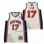 Maglia New York Knicks Jeremy Lin No 17 Mitchell & Ness 2011-12 Bianco
