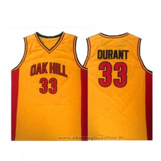 Maglia Oak Hill Kevin Durant NO 33 Giallo