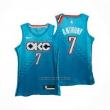 Maglia Oklahoma City Thunder Carmelo Anthony #7 Citta 2018-19 Blu