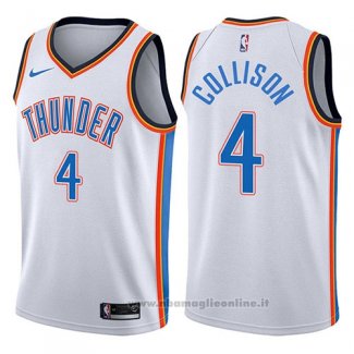 Maglia Oklahoma City Thunder Nick Collison NO 4 Swingman Association 2017-18 Bianco