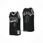 Maglia Philadelphia 76ers Allen Iverson No 3 Mitchell & Ness 1997-98 Nero2