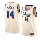 Maglia Philadelphia 76ers Anthony Brown NO 14 Citta 2018 Crema