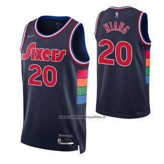 Maglia Philadelphia 76ers Georges Niang #20 Citta 2021-22 Blu