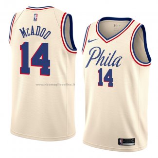 Maglia Philadelphia 76ers James Michael McAdoo NO 14 Citta 2018 Crema