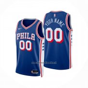 Maglia Philadelphia 76ers Personalizzate Icon 2024-25 Blu