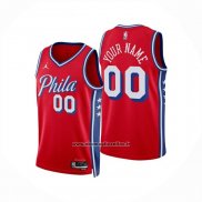 Maglia Philadelphia 76ers Personalizzate Statement 2024-25 Rosso