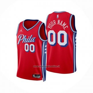 Maglia Philadelphia 76ers Personalizzate Statement 2024-25 Rosso