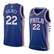 Maglia Philadelphia 76ers Richaun Holmes NO 22 Icon 2018 Blu