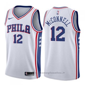 Maglia Philadelphia 76ers T.j. McConnell NO 12 Swingman Association 2017-18 Bianco