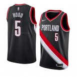 Maglia Portland Trail Blazers Rodney Hood NO 5 Icon 2018 Nero