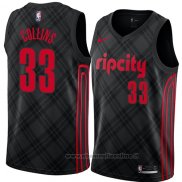 Maglia Portland Trail Blazers Zach Collins NO 33 Citta 2018 Nero