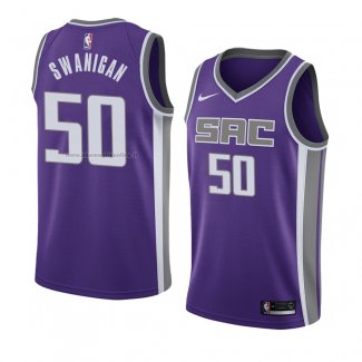 Maglia Sacramento Kings Caleb Swanigan NO 50 Icon 2018 Viola