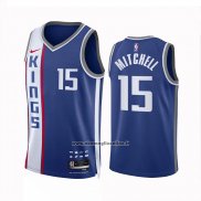 Maglia Sacramento Kings Davion Mitchell #15 Citta 2023 24 Blu