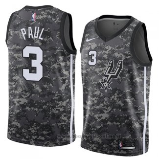 Maglia San Antonio Spurs Brandon Paul NO 3 Citta 2018 Grigio