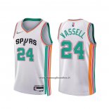 Maglia San Antonio Spurs Devin Vassell #24 Citta 2021-22 Bianco