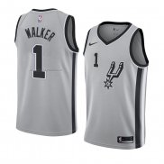 Maglia San Antonio Spurs Lonnie Walker NO 1 Statement 2018 Grigio2