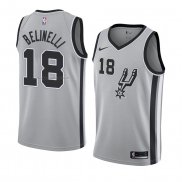 Maglia San Antonio Spurs Marco Belinelli NO 18 Statement 2018 Grigio2