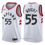 Maglia Toronto Raptors Delon Wright NO 55 Association 2017-18 Bianco