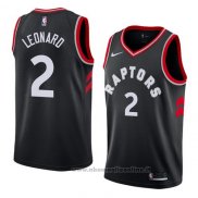 Maglia Toronto Raptors Kawhi Leonard NO 2 Statehombret 2017-18 Nero