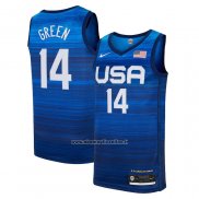 Maglia USA 2021 Draymond Green #14 Blu