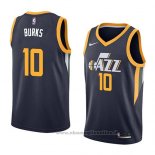 Maglia Utah Jazz Alec Burks NO 10 Icon 2018 Blu