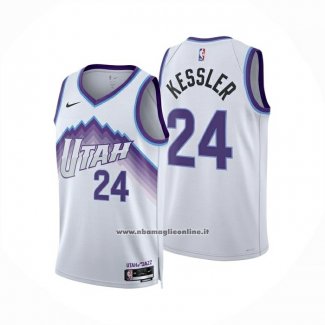 Maglia Utah Jazz Walker Kessler No 24 Association 2025-26 Bianco