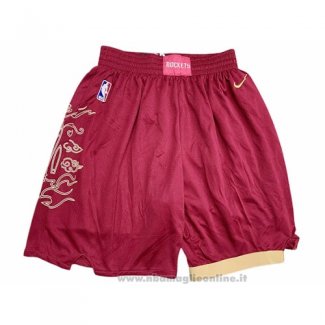 Pantaloncini Houston Rockets Citta 2019 Rosso