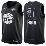 Maglia All Star 2018 Philadelphia 76ers Jimmy Joel Embiid NO 21 Nero