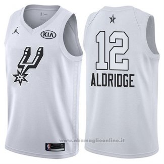 Maglia All Star 2018 San Antonio Spurs Lamarcus Aldridge NO 12 Bianco