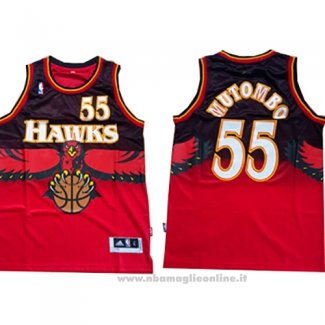 Maglia Atlanta Hawks Dikembe Mutombo NO 55 Throwback Rosso