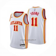 Maglia Atlanta Hawks Trae Young No 11 Association 2024-25 Bianco