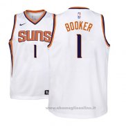 Maglia Bambino Phoenix Suns Devin Booker NO 1 2017-18 Bianco