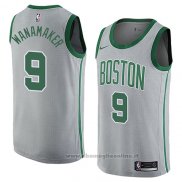 Maglia Boston Celtics Brad Wanamaker NO 9 Citta 2018 Grigio