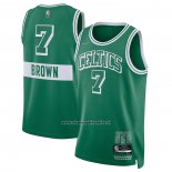 Maglia Boston Celtics Jaylen Brown #7 Citta 2021-22 Verde