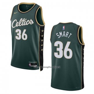 Maglia Boston Celtics Marcus Smart #36 Citta 2022-23 Verde