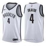 Maglia Brooklyn Nets Jahlil Okafor NO 4 Association 2017-18 Bianco