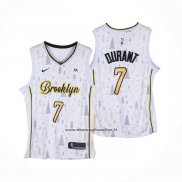 Maglia Brooklyn Nets Kevin Durant #7 Christmas Bianco