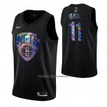 Maglia Brooklyn Nets Kyrie Irving #11 Iridescent Logo Nero